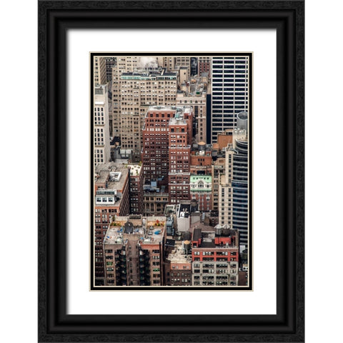 Multi colour Manhattan Black Ornate Wood Framed Art Print with Double Matting by Soderman, Par