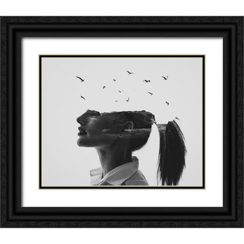 Zephyr Black Ornate Wood Framed Art Print with Double Matting by Demir, Erkin