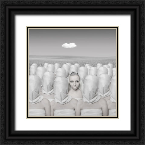Holy Madonna Black Ornate Wood Framed Art Print with Double Matting by Hardibudi