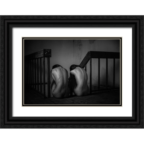 Untitled Black Ornate Wood Framed Art Print with Double Matting by Chai Telan, Thanakorn