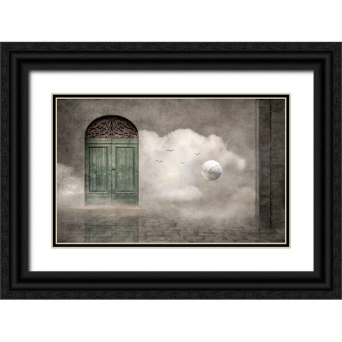 Secret Door Black Ornate Wood Framed Art Print with Double Matting by MARCEL, Christian