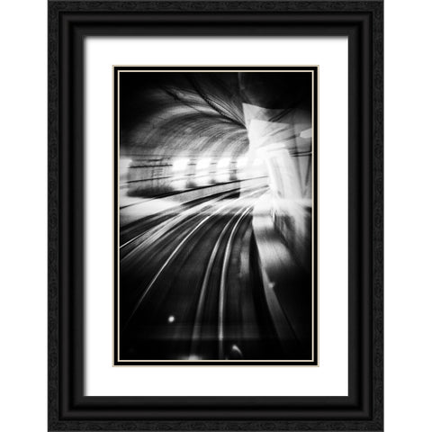 Metro Lights Black Ornate Wood Framed Art Print with Double Matting by Bricchetti, Mauro
