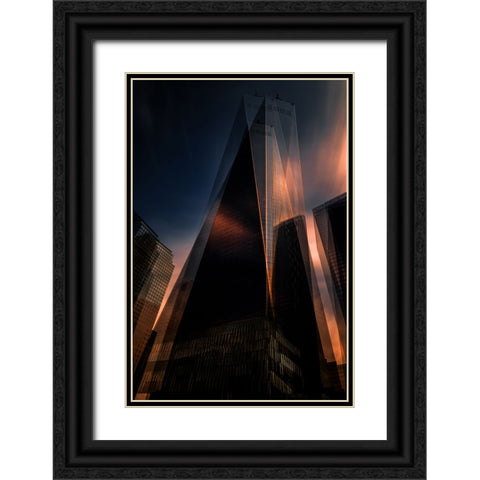 Grattacieli 4 Black Ornate Wood Framed Art Print with Double Matting by Della Latta, Massimo