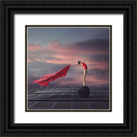 Into The Horizon Black Ornate Wood Framed Art Print with Double Matting by Hardibudi