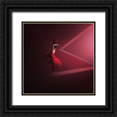 Dance Into The Light Black Ornate Wood Framed Art Print with Double Matting by Hardibudi