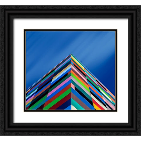 Color Pyramid Black Ornate Wood Framed Art Print with Double Matting by Novillo, Alfonso