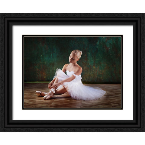 About Ballet Black Ornate Wood Framed Art Print with Double Matting by Lankina, Alina