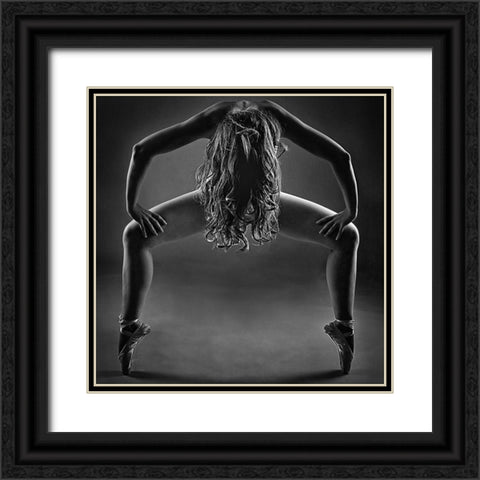 The M Shape Black Ornate Wood Framed Art Print with Double Matting by Gallon, Florian