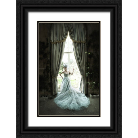 Grey Dress Black Ornate Wood Framed Art Print with Double Matting by kenp