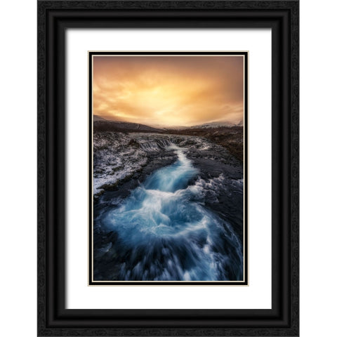 Bruarfoss Black Ornate Wood Framed Art Print with Double Matting by Ruiz Dueso, Jorge