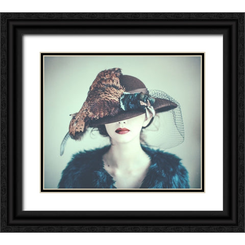 Pheasant Black Ornate Wood Framed Art Print with Double Matting by Russocka, Magdalena