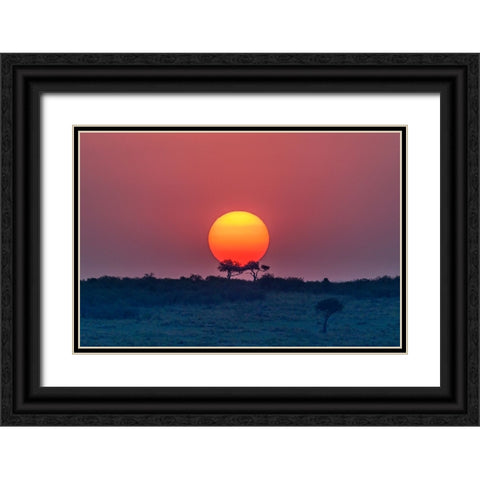 Equatorial Sunset Black Ornate Wood Framed Art Print with Double Matting by C. Sink, Jeffrey