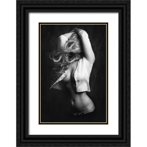 Mia Black Ornate Wood Framed Art Print with Double Matting by Rise, Zachar