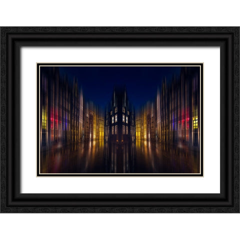 Our House In The Middle Of The Street Black Ornate Wood Framed Art Print with Double Matting by Kierek, Stefan