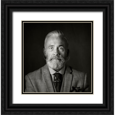 Man With A Tash Black Ornate Wood Framed Art Print with Double Matting by Wilkinson, Hugh