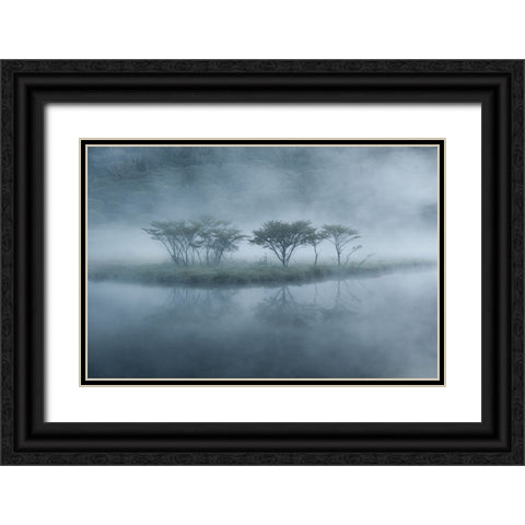 Untitled Black Ornate Wood Framed Art Print with Double Matting by Nagase, Shota