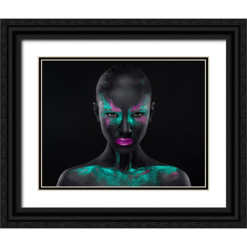 Space Black Ornate Wood Framed Art Print with Double Matting by Malikov, Alex