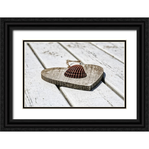 Wooden Heart Black Ornate Wood Framed Art Print with Double Matting by Ruiz, Ignacio