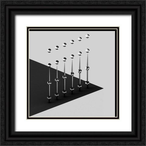 Drops On Needles Black Ornate Wood Framed Art Print with Double Matting by Bunjamin, Antonyus