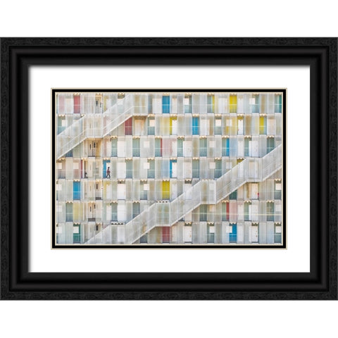 Colorful Apartment Black Ornate Wood Framed Art Print with Double Matting by Iwata, Satoshi