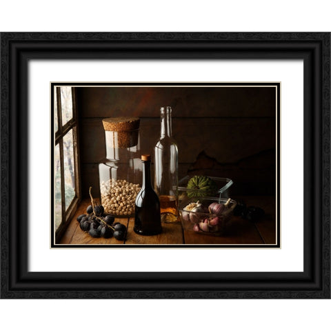 Still Life With Chickpea Black Ornate Wood Framed Art Print with Double Matting by Laercio, Luiz