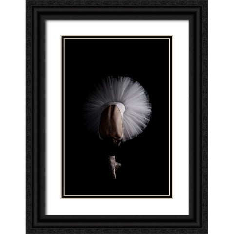 Flower Black Ornate Wood Framed Art Print with Double Matting by Cini, Eugenio