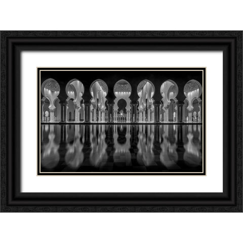 Oriental Night Black Ornate Wood Framed Art Print with Double Matting by Thabet, Ahmed