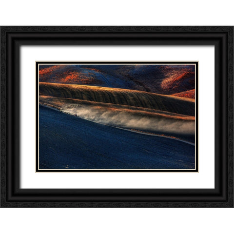 Il Gregge 2 Black Ornate Wood Framed Art Print with Double Matting by Della Latta, Massimo