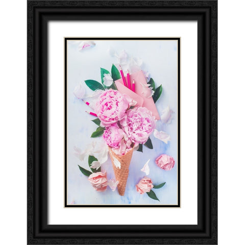 Sweet Letters Black Ornate Wood Framed Art Print with Double Matting by Belenko, Dina