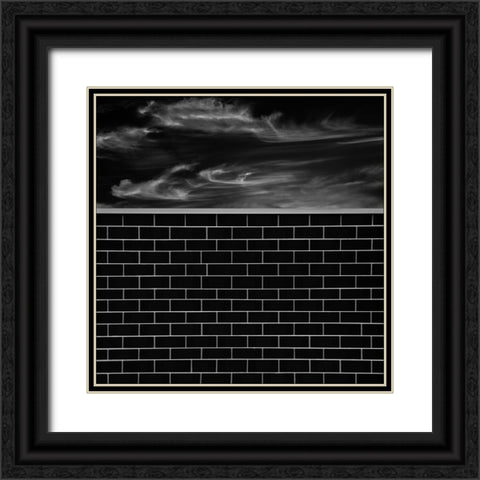 Brick Wall Black Ornate Wood Framed Art Print with Double Matting by Claes, Gilbert