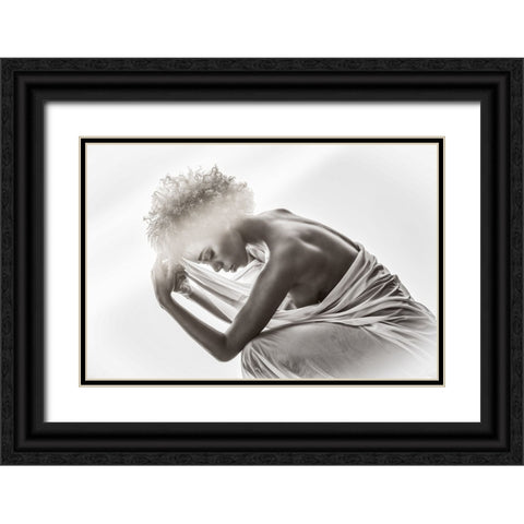 In Gedanken Black Ornate Wood Framed Art Print with Double Matting by Bichler, Hubert