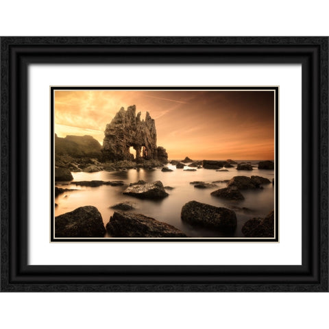 The Mask Of Sauron Black Ornate Wood Framed Art Print with Double Matting by Camacho, Anto