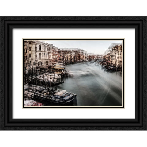 Venezia 1 Black Ornate Wood Framed Art Print with Double Matting by Della Latta, Massimo