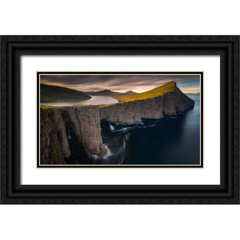 Sorvagsvatn Black Ornate Wood Framed Art Print with Double Matting by Kruczynski, Wojciech