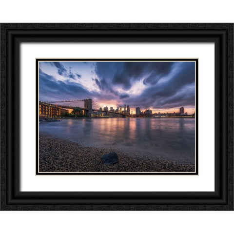 Under the storm Black Ornate Wood Framed Art Print with Double Matting by Chen, Johnny