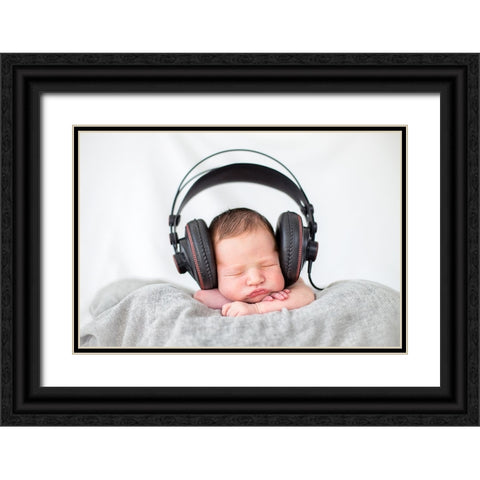 Feeling The Music Black Ornate Wood Framed Art Print with Double Matting by Jose Perez, Francisco