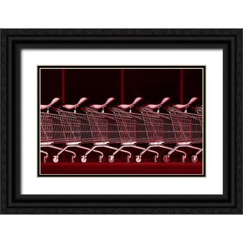 Rhythm In Red Black Ornate Wood Framed Art Print with Double Matting by Hammer, Jacqueline