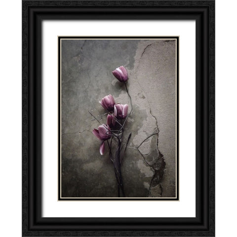 The Tulip Black Ornate Wood Framed Art Print with Double Matting by Lagaa, Kahar
