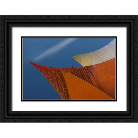 Whimsical Points Black Ornate Wood Framed Art Print with Double Matting by van Son, Greetje