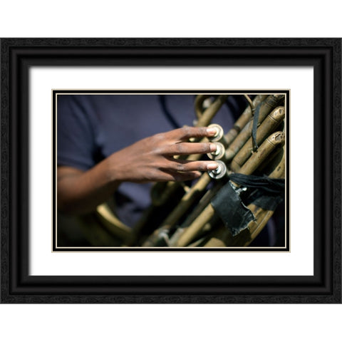 Untitled Black Ornate Wood Framed Art Print with Double Matting by Nunez, Alfredo