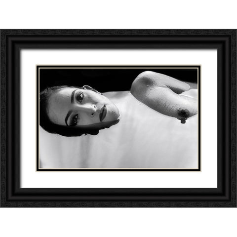 Calm Black Ornate Wood Framed Art Print with Double Matting by Chai Telan, Thanakorn