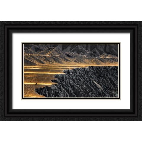 The Wrinkles Of God Black Ornate Wood Framed Art Print with Double Matting by Selions