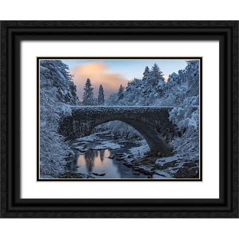 Highlands Bridge Black Ornate Wood Framed Art Print with Double Matting by Darby, Rob