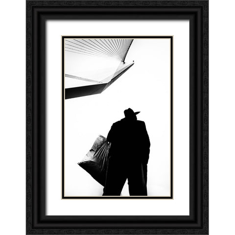 Strings Black Ornate Wood Framed Art Print with Double Matting by Shepelev, Yuri