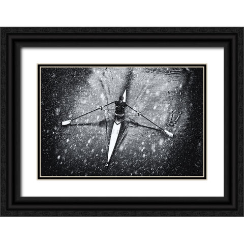 Winter Picture Black Ornate Wood Framed Art Print with Double Matting by Hartlieb, Jurgen