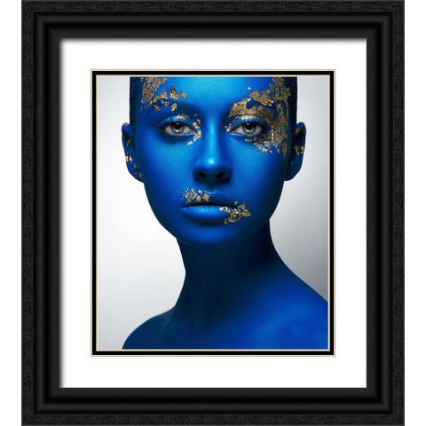 Blue Gold Black Ornate Wood Framed Art Print with Double Matting by Malikov, Alex