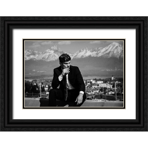 Jozef II Black Ornate Wood Framed Art Print with Double Matting by Krystynek MQEP, Martin