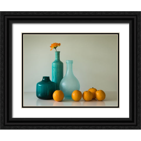 A Touch Of Orange Black Ornate Wood Framed Art Print with Double Matting by Hammer, Jacqueline