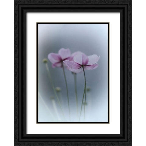 Purple Delight Black Ornate Wood Framed Art Print with Double Matting by Bamboo, Purple