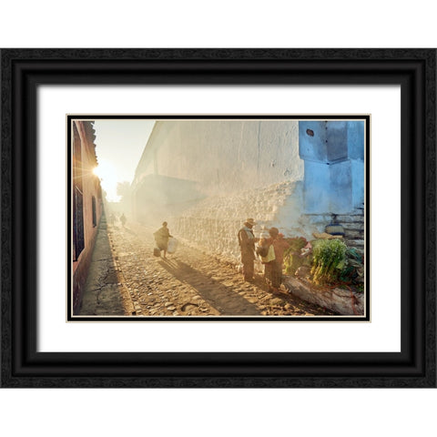 Morning In City Chichicastenango, Guatemala Black Ornate Wood Framed Art Print with Double Matting by Froyda, Martin
